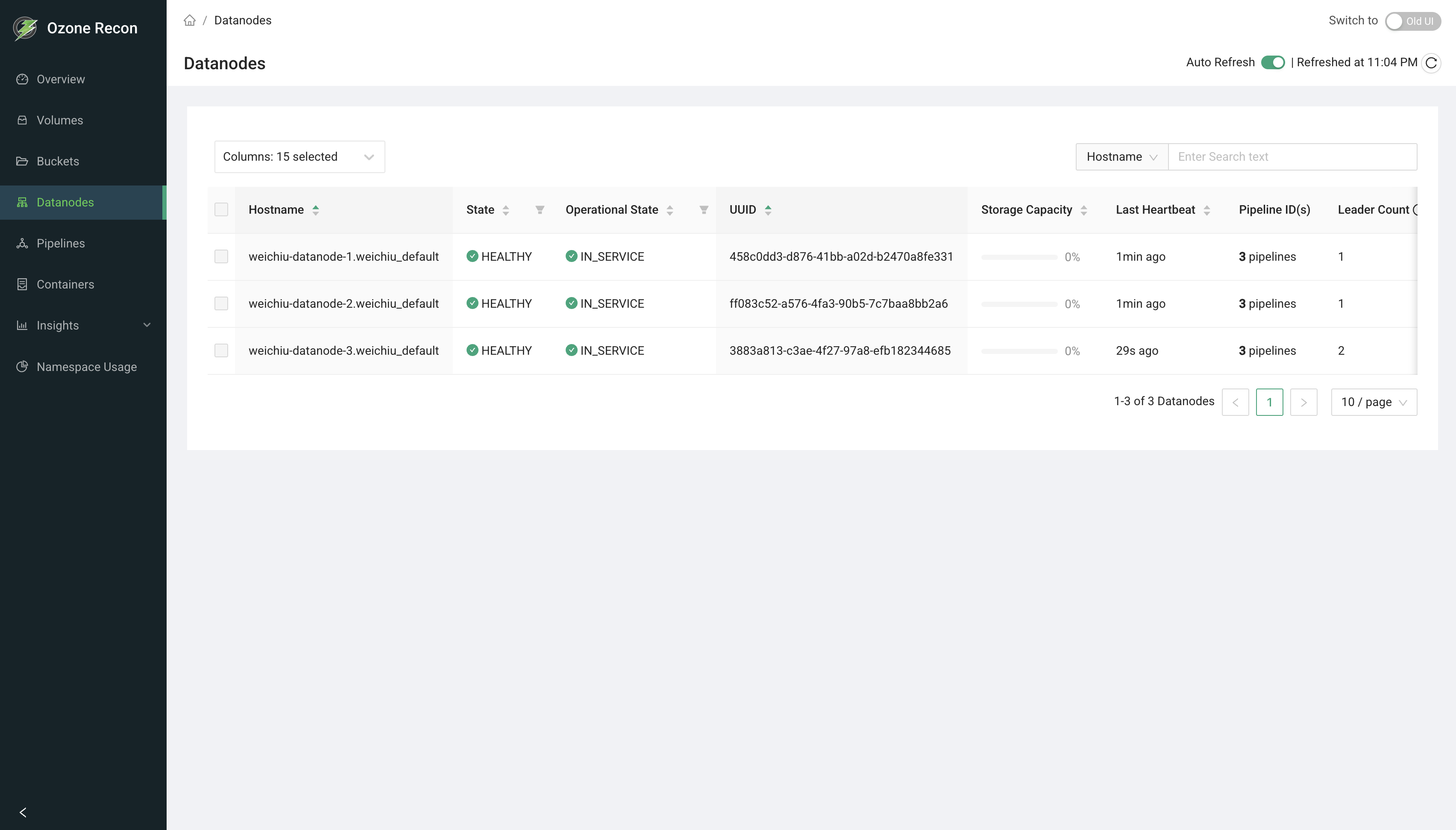 Recon Datanodes Page
