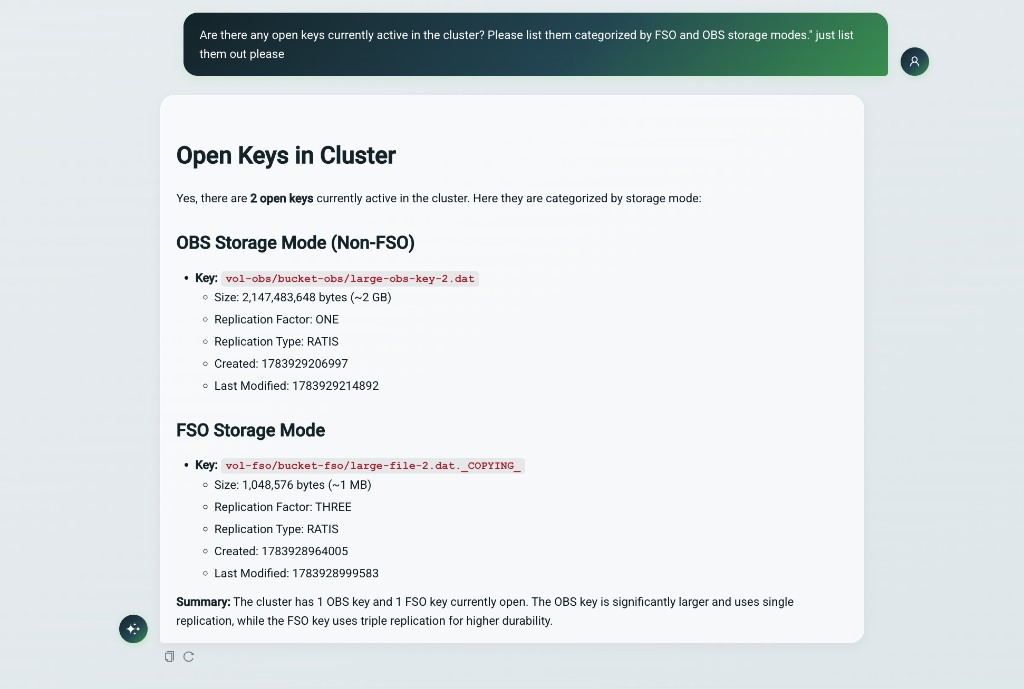 Open Keys Categorized by Storage Mode